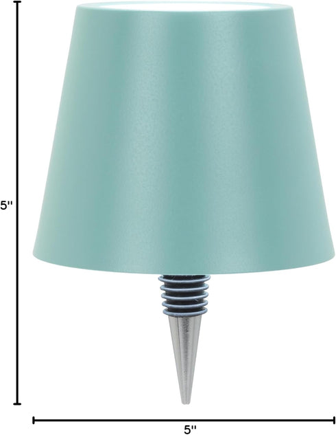 5 inches) Abbott Collection Cordless Rechargeable LED Bottle Stopper Lamp/Light (Light Blue, Classic Shade