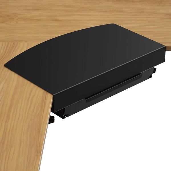 Clamp on Desk Corner Sleeve with Drawer, L Desk Connector Platform with Under Desk Drawer for Extender Desk Space