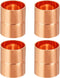 PATIKIL 1 Inch ID Copper Coupling Fittings, 4 Pcs Rolled Tube Stop Pipe Fitting for HVAC Plumbing