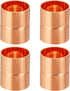 PATIKIL 1 Inch ID Copper Coupling Fittings, 4 Pcs Rolled Tube Stop Pipe Fitting for HVAC Plumbing