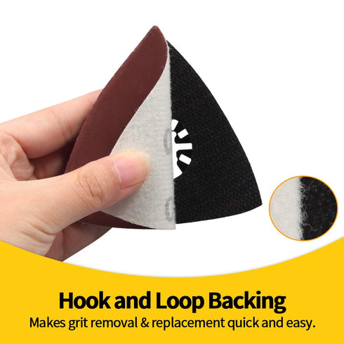 SPEEDWOX 30 Pcs Hook and Loop Triangle Sandpaper, 1500 Grit 80mm for Oscillating Multi Tool Detail Sander
