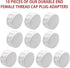 10-Pack 1" White PVC Pipe Fittings End Female Thread Cap Plug Adapters for Plumbing Applications, Easy Install