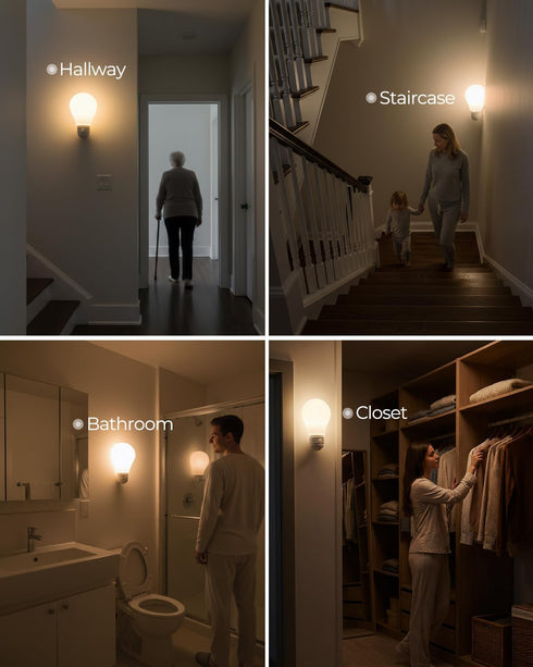 limijos Closet Motion Sensor Light Rechargeable, Battery Operated Hallway Night Light Stick On, Cordless Magnetic Wall
