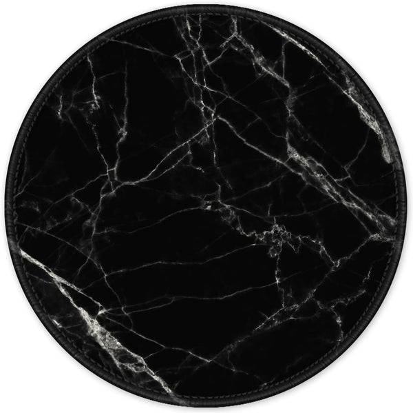 Auhoahsil Round Marble Theme Mouse Pad, Anti-Slip Rubber with Stitched Edges for Gaming, Office, 8.7 x 8.7 in