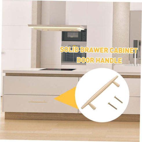 Holibanna Modern Brass Cabinet Pulls Pitch Solid Drawer Handles for Wardrobes Cabinets Bedside Tables Easy Install
