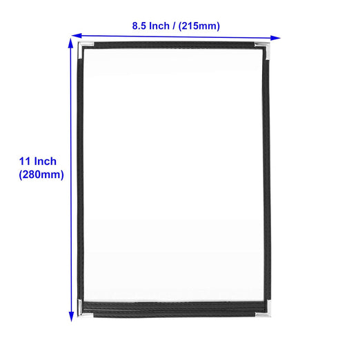 30Pcs 8.5 11 Inch 2 Menu Covers, x Single Page View Transparent Restaurant Menu Holders Double Stitched Recipe Covers