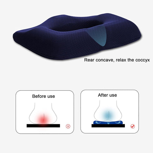 Generic (45x33x7cm/17.72x13x2.76in, Orthopedic Seat Cushion for Hemorrhoid Relief - Breathable Memory Foam Chair Pad