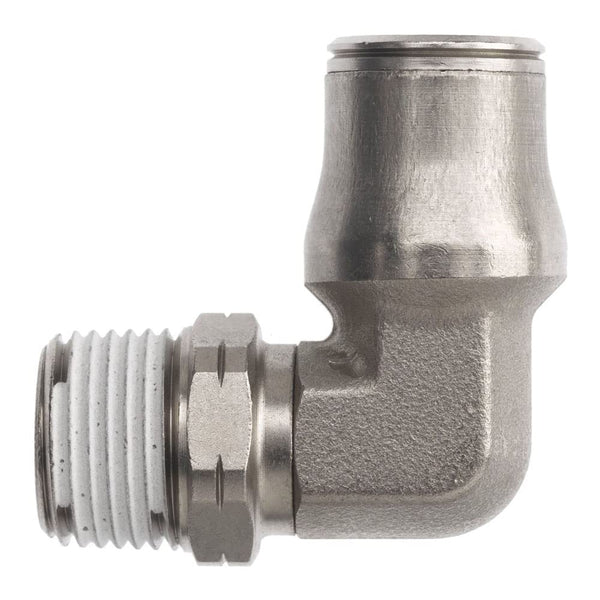 Brennan PCNB2501-04-02 Nickel-Plated Brass Push-to-Connect Tube Fitting, 90 Degree Elbow, 1/4" Tube OD