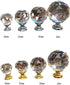 SANCHAKOU 2 20Mm Door Knobs for Wardrobes Pcs Single Hole Gold Silver Base Crystal Ball Wardrobe Drawer Cabinet Bedside
