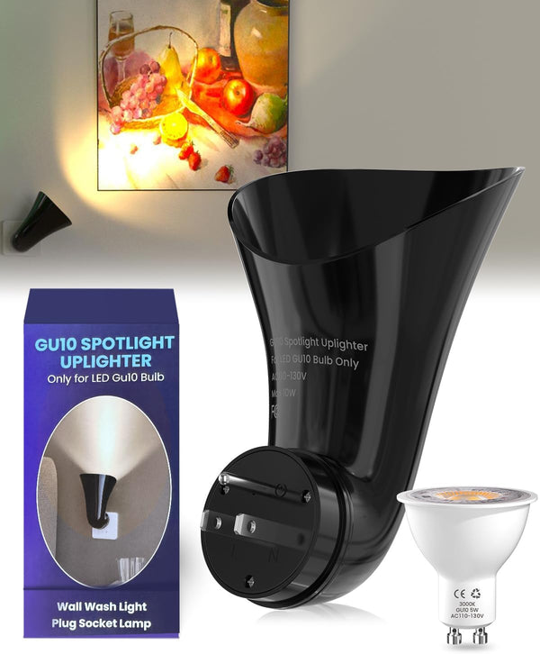 GU10 Wall Spotlight Plug in Sconces Up Lights Indoor with 5W Warm
