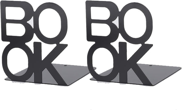 MUNEFE 1Pair Bookend, Book Characters Shape Book Stand, Metal Bookend Oranizers for Home