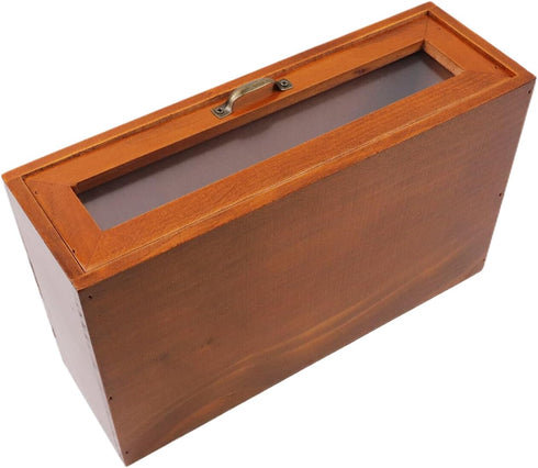 Wood Desk Organizer with File Organizer, Vintage Metal Drawer Pulls, Office Home Toiletries Supplies Vanity