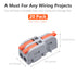 20Pcs Lever Wire Connectors, 1 in 2 Out DIY Mini Splicing Compact Splitter Docking Terminal Block 24-12 AWG
