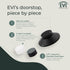 EVI Herrajes Doorstop for Wall Placement, 45 x 17 mm Stainless Steel Black Lacquered with Rubber Included, Adhesive or