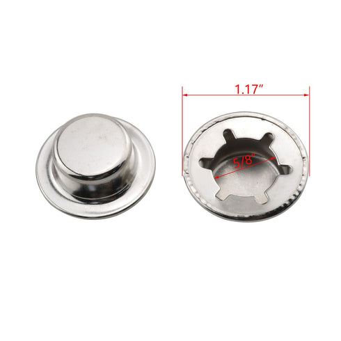 6PCS Axle Push Nut Fastener Axle Cover Nut Silver Spring Steel Push Nut Cover Stud for Lawn Mower and Wheelbarrow