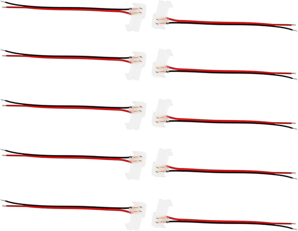 LESHOW 10Pcs 12V Solderless LED Neon Flex Connector Kit, Waterproof Quick-Install Clips for