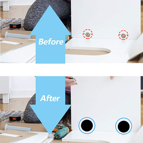 162 Pcs Self-Adhesive Plastic Screw Hole Covers Stickers, Black for Wood Furniture Cabinet Shelve Plate