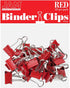 JAM PAPER Small Colorful Binder Clips, 3/4 Inch (19 mm), Red, 25/Pack