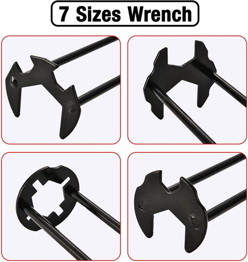 2pcs Multifunctional Sink Wrench, Universal Faucet Tool, 7 Sizes for Tight Spaces, Plumbing Tools for Kitchen Bathroom