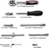 46 1/4 inch Set, Set Egofine Pieces Drive Socket Ratchet Wrench with Bit Socket Metric and Extension Bar for Auto