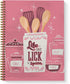 Softcover Lick The Spoon Recipe Spiral Notebook, 8.5"x11", 120 Recipe Pages, Durable Gloss Cover