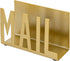 MyGift Modern Metal Desktop Mail Holder, Gold Office Desk Letter Sorter Organizer with MAIL Cutout Design