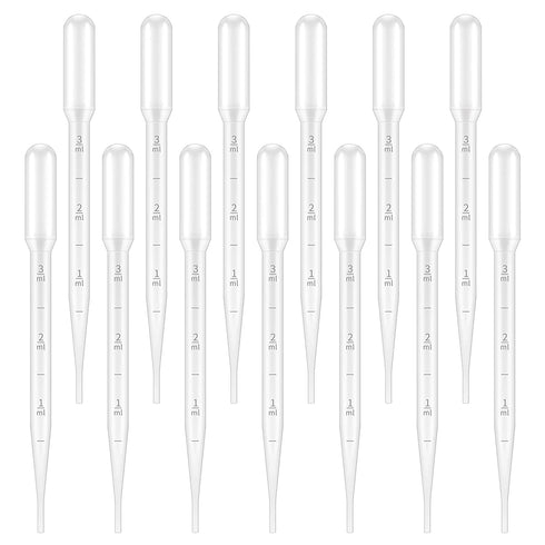 G2PLUS 200PCS 3ml Disposable Plastic Transfer Pipettes, Calibrated Droppers for Liquid, Science Lab, Essential Oils
