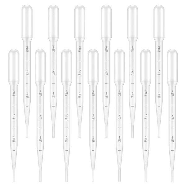 G2PLUS 200PCS 3ml Disposable Plastic Transfer Pipettes, Calibrated Droppers for Liquid, Science Lab, Essential Oils