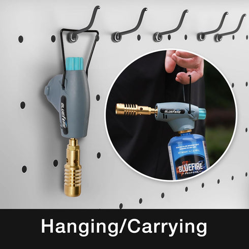 BLUEFIRE Handy Cyclone Torch Head, Portable Brass Gas Torch for Soldering, Welding, Plumbing Repair, and Lighting Grills