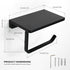 Toilet Paper Holder Wall Mount with Shelf, Bathroom Tissue Holder with Phone Storage, Rustproof Metal Roll Dispenser