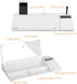 SELEAD Desktop Glass Whiteboard with Calculator & Built-in Mirror, Dry Erase White Board Computer Pad with Organizer
