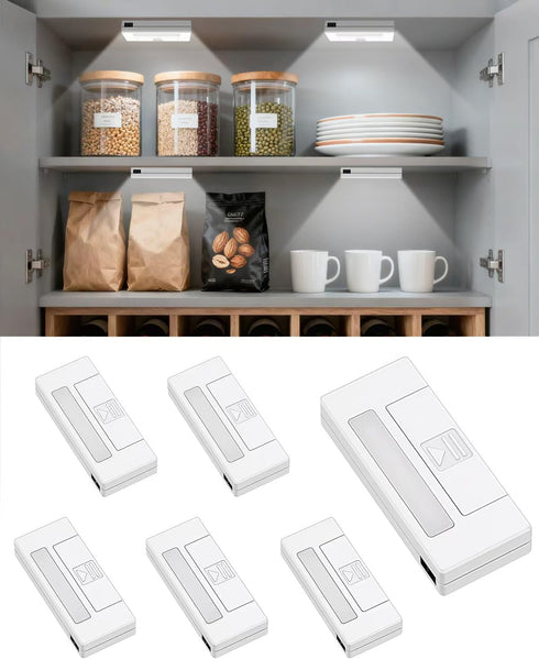 6 Pack Door Open Sensor Cabinet Lights, Cordless LED Cabinet Closet Light,