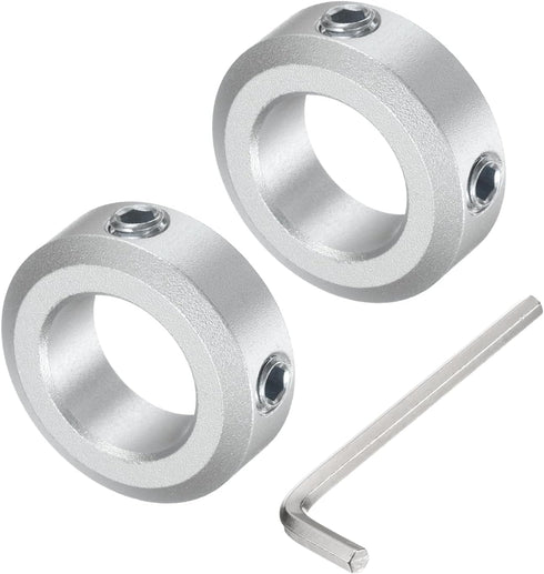 uxcell 2pcs Set Screw Shaft Collar for 14mm Shaft, 24mm OD, 8mm Thickness, Aluminum Alloy Clamp-On