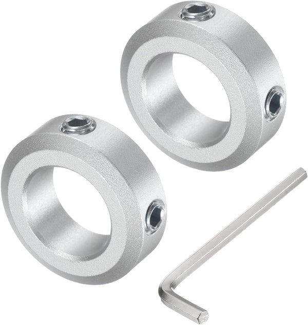uxcell 2pcs Set Screw Shaft Collar for 14mm Shaft, 24mm OD, 8mm Thickness, Aluminum Alloy Clamp-On