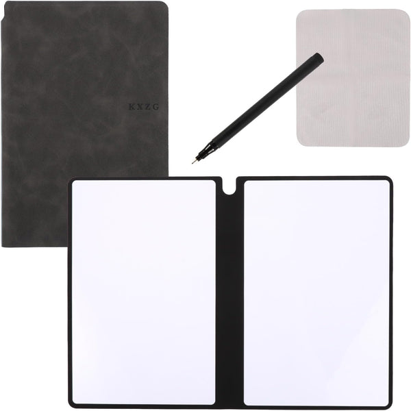 Portable A5 Dry Erase Notebook - 9.4x6.5 Inch Reusable Whiteboard Notebook for Business Home Office (Deep Grey)