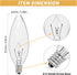 20-Pack E12 Bulbs 40W 2500K, 380 Dimmable Bulbs B10 Bulbs CYLYT Candelabra Light Warm White Lumen Chandeier Light