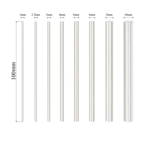Diameter 2-10mm Aluminum Round Rods Bar for Knife Handle Material, 20PCS for DIY Craft