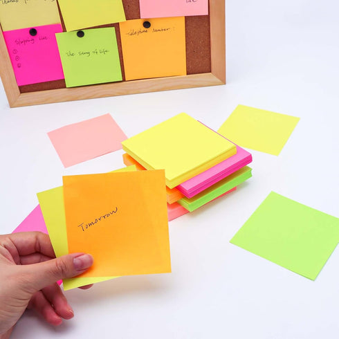 Non-Sticky Notes Memo Paper Squares, 3.35x3.35 in, 500 Sheets, Colorful Memo Pads for Writing
