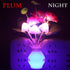 Warmstor 4 Pack Mushroom Night Light, Plum Blossom Rose Flowers Plants Plug-in Mushrooms Colors Changing Nightlight