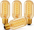 Weyolin T45 Amber Glass Edison Bulb, 40W Incandescent, 2200K Ultra Warm White, Spiral