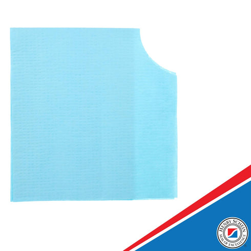 18" 22", 400 Patient Bibs x Blue Tissue with Poly Backing, Disposable Waterproof, Durable Protection for Dental