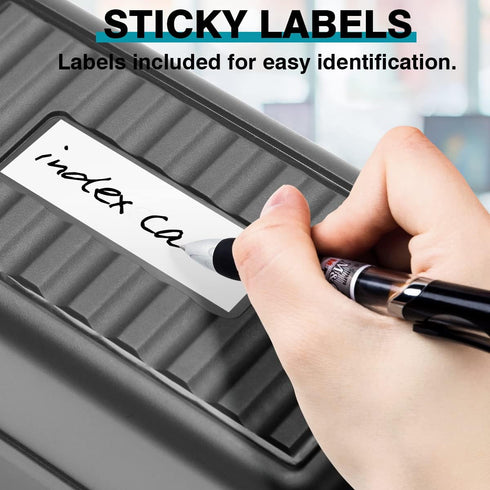 H4D 3x5, 3x5 2 Packs Index Card Holder Index Card Box Organizer Case, Flash Note Card Holder, (Black)