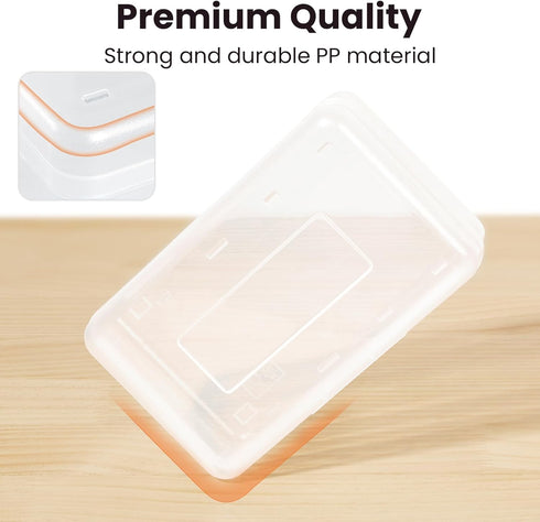 6 Pack Sooez Pencil Box, Hard Pencil Boxes for School Supplies Bulk, Large Plastic Pencil Case with Lid, Clear Pencil