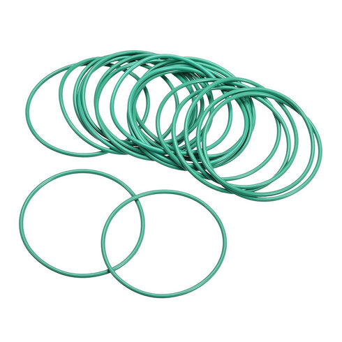 uxcell 42mm OD Fluorine Rubber O-Rings, 39mm ID, 1.5mm Width FKM Seal Gasket for Machinery Plumbing, Green, Pack of 20