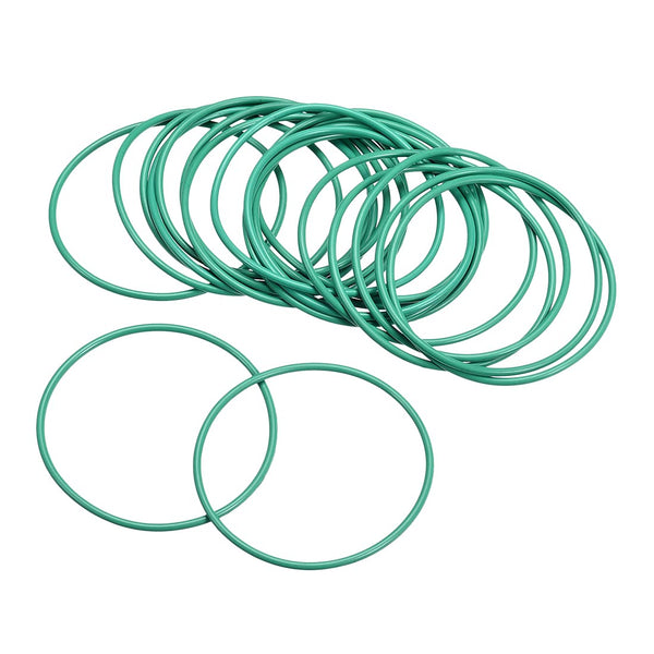 uxcell 42mm OD Fluorine Rubber O-Rings, 39mm ID, 1.5mm Width FKM Seal Gasket for Machinery Plumbing, Green, Pack of 20
