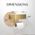 1 Pack Day Moon - Toilet Paper Holder with Shelf - Modern Roll Holder for Bathroom - - Wall Mount - with Storage, Gold