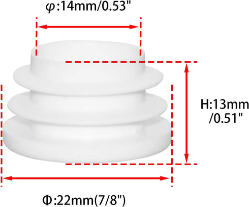 10 22 mm, 7/8" Flyshop White Round Ribbed Tube Inserts Chair Table Legs Plastic Plugs Tubing End Caps, Pcs, Outside
