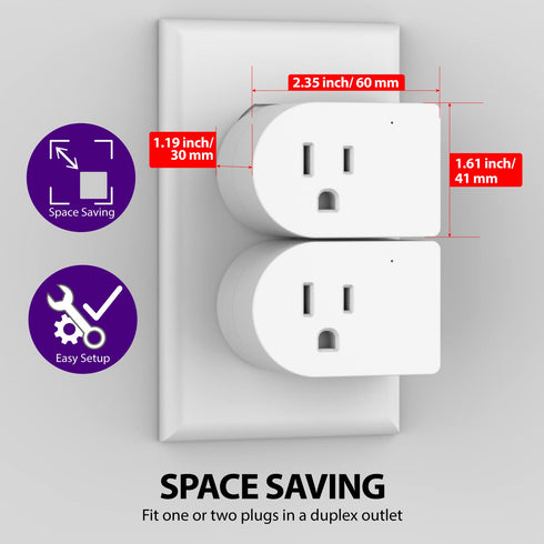 Fosmon ON/Off Switch, Grounded Outlet Switch (4 Pack), 3 Prong Electric Switch Adapter, ETL Listed