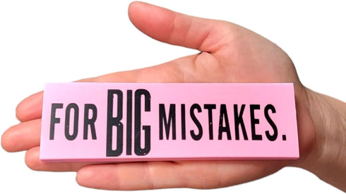 Giant Pink Erasers for Big Mistakes, Large Pencil Rubber Eraser, Back to School Stationery Supplies (3 Pack)