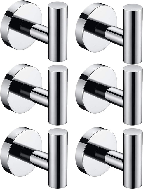 Nolimas Towel Coat Hook Polished Chrome SUS304 Stainless Steel Bathroom Clothes Cabinet